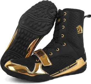 Men's Wrestling Shoes Breathable High Top Boxing Fitness Shoes for Gym Powerlifting Bodybuilding Boots