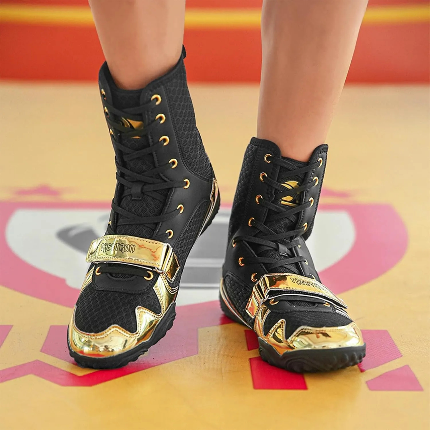 Men's Wrestling Shoes Breathable High Top Boxing Fitness Shoes for Gym Powerlifting Bodybuilding Boots
