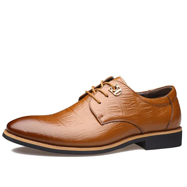 Merkmak 2018 Luxury Brand Men Flats Fashion High Quality Genuine Leather Shoes Mens Lace Up Business Dress Shoes Oxfords For Men