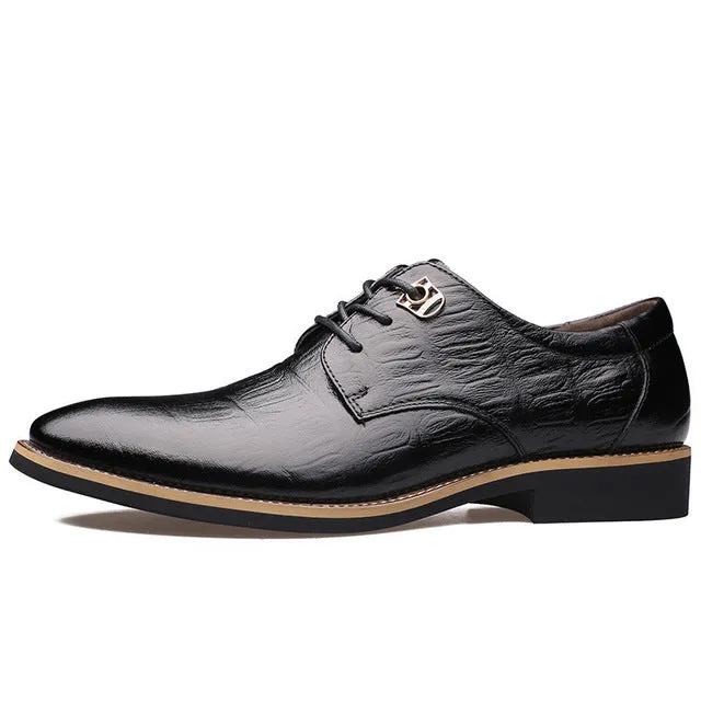 Merkmak 2018 Luxury Brand Men Flats Fashion High Quality Genuine Leather Shoes Mens Lace Up Business Dress Shoes Oxfords For Men