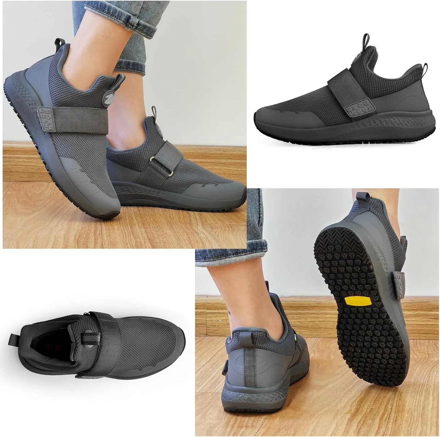 Mesh Non Slip Work Shoes for Men Food Service Slip On Chef Kitchen Shoes Waterproof Work Shoes Restaurant Slip Resistant Walking and Casual Breathable Working Footwear