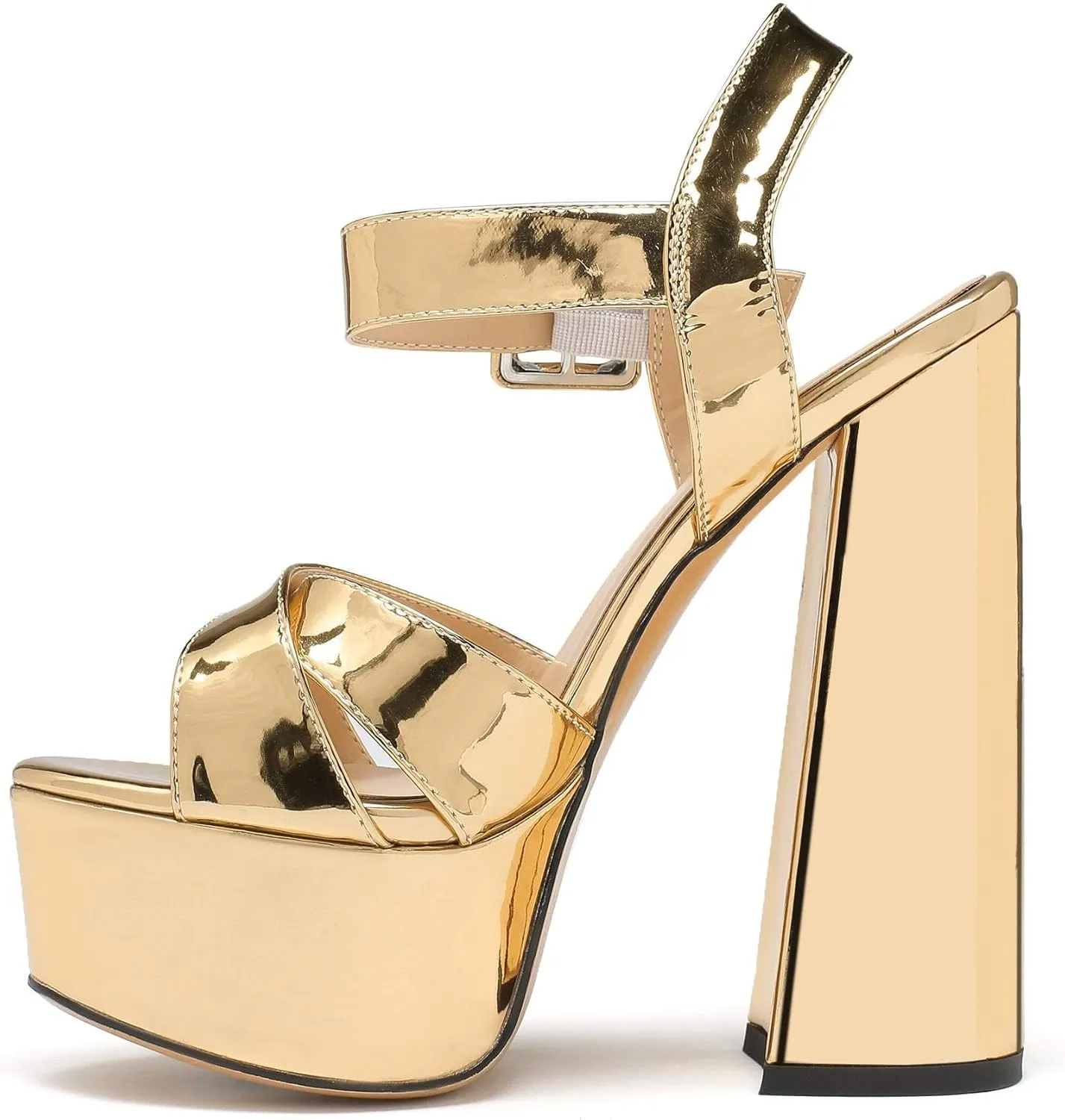 Mettesally Women's Chunky Platform Heels Open Toe Ankle Strap Block Heel Sandals Party Summer Shoes