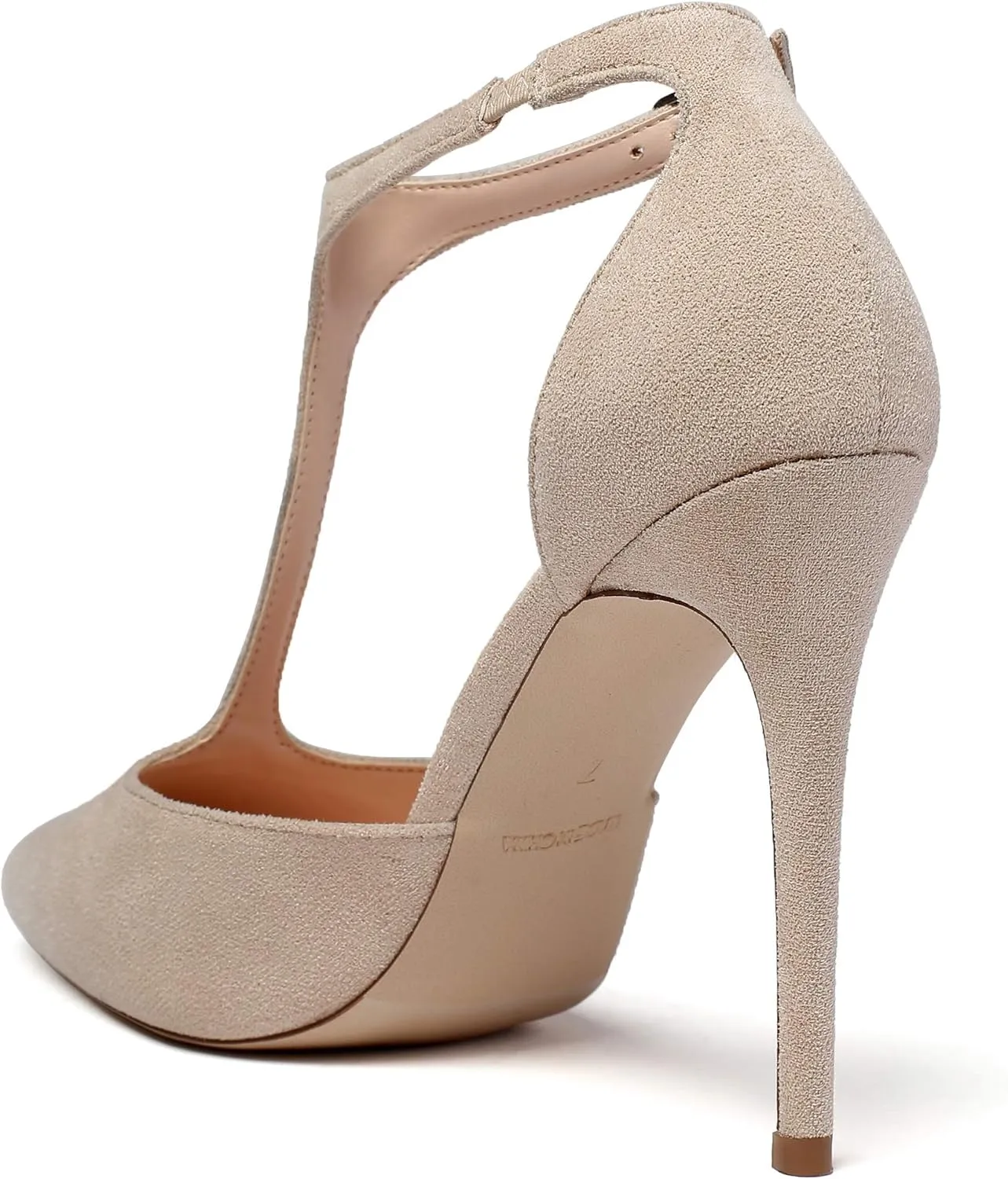 Mettesally Women's High Heels Pointed Toe T-Strap Pumps Ankle Strap Stilettos Mary Jane D'Orsay Sexy Wedding Party Sandals Shoes