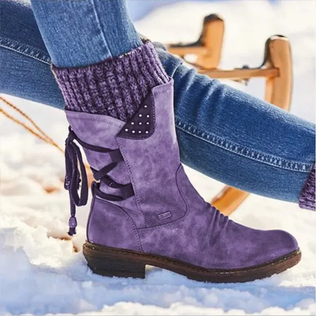 Mid-Calf Winter Boots | Faux Leather | Warm and Stylish