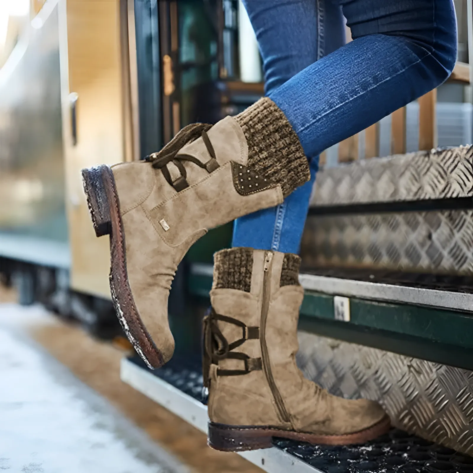 Mid-Calf Winter Boots | Faux Leather | Warm and Stylish