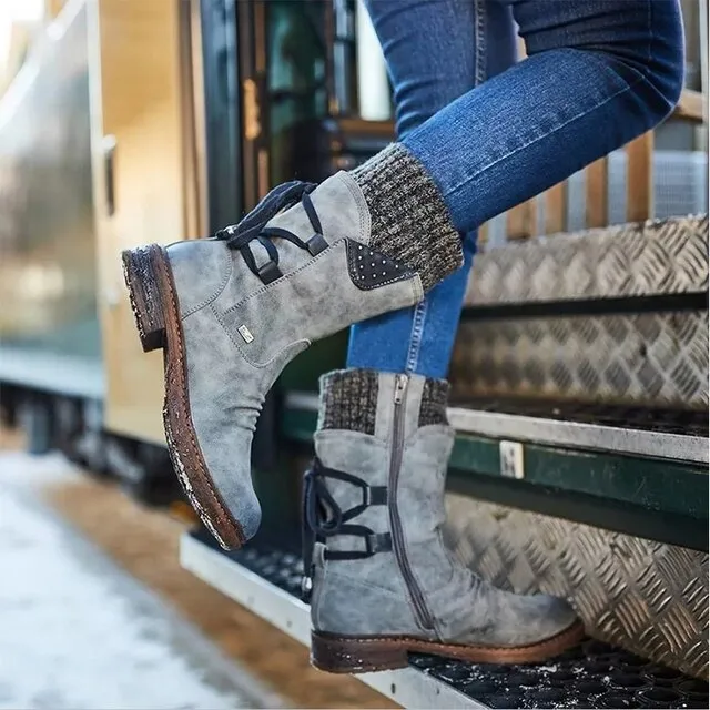 Mid-Calf Winter Boots | Faux Leather | Warm and Stylish