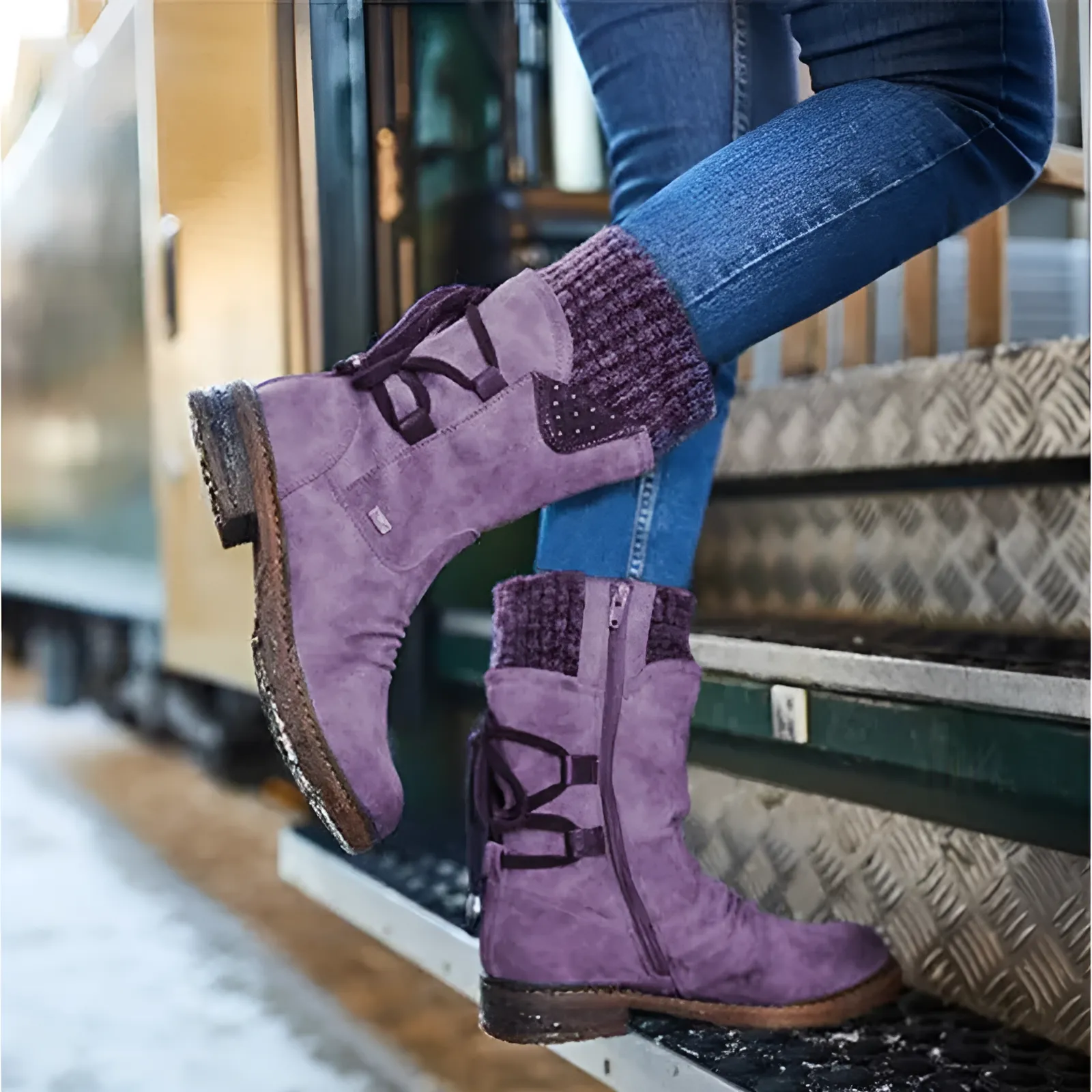 Mid-Calf Winter Boots | Faux Leather | Warm and Stylish