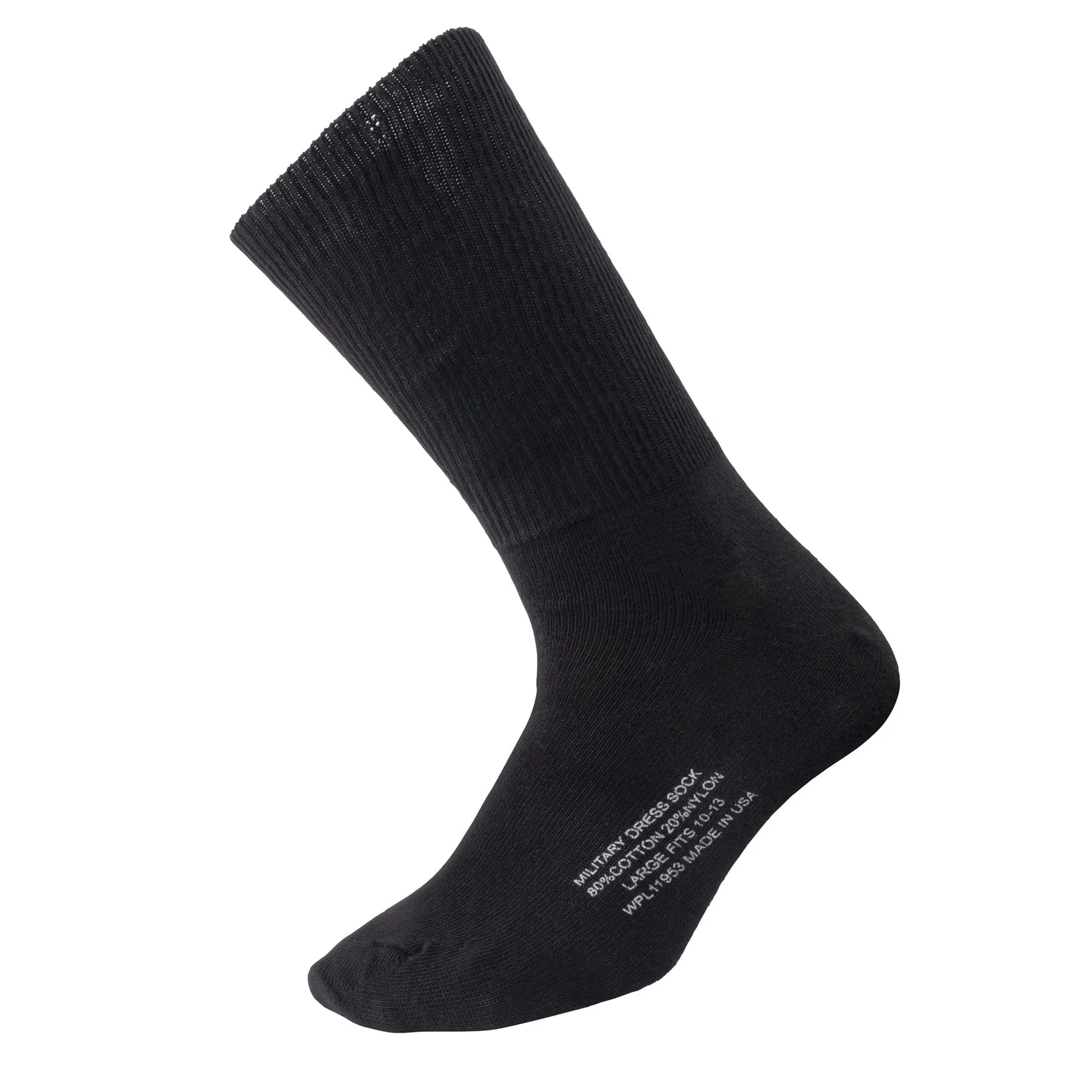 Military Dress Socks Black USA Made