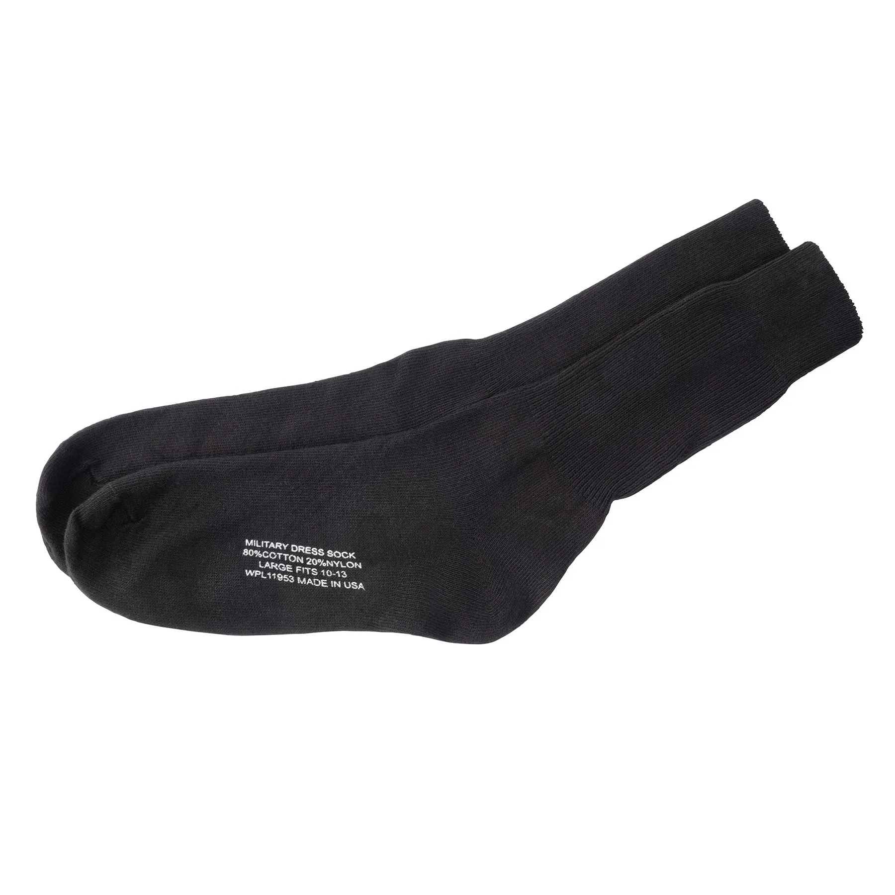 Military Dress Socks Black USA Made