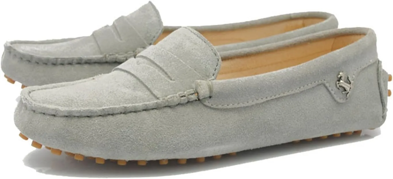Minishion Women's Casual Loafers Suede Comfortable Driving Shoes YB9603