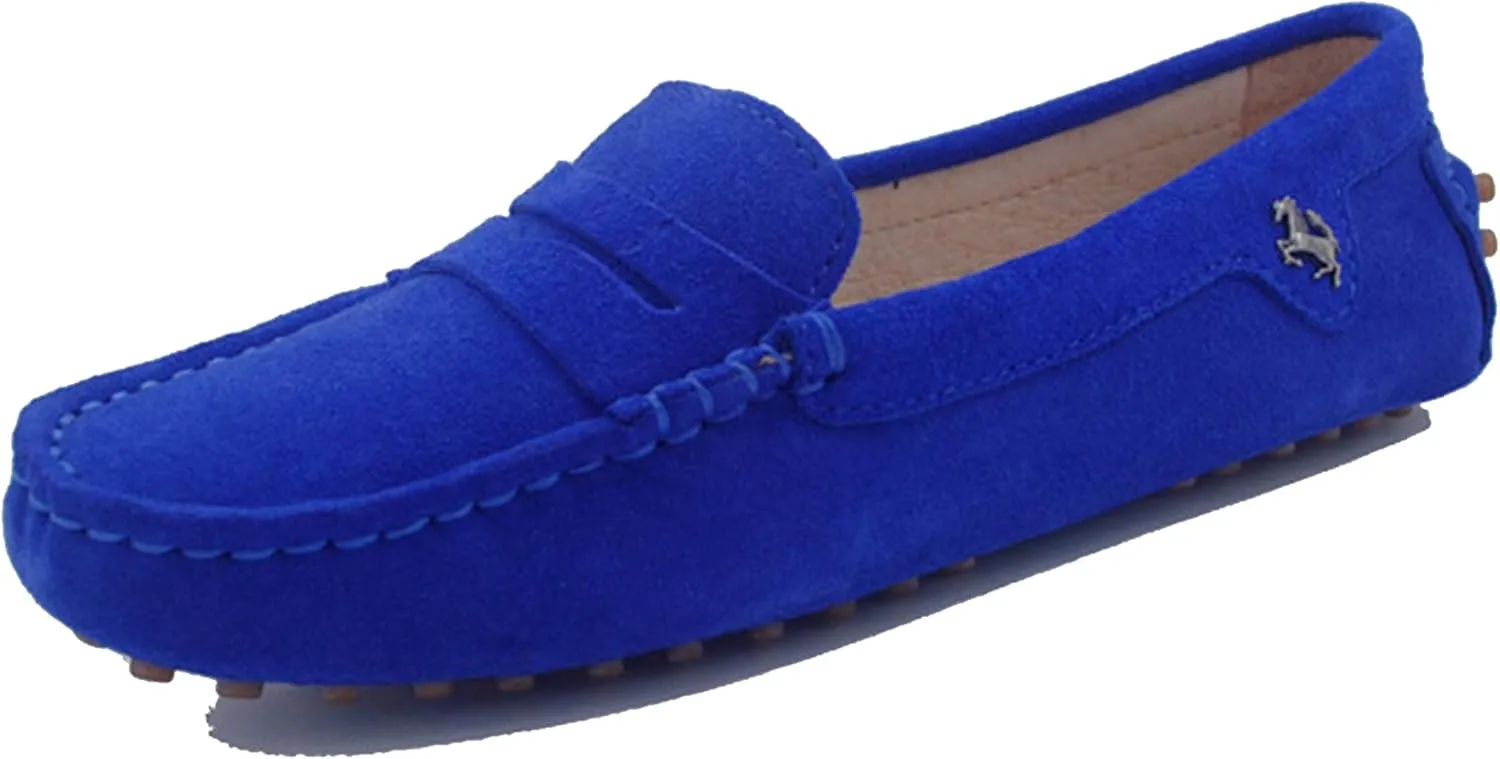 Minishion Women's Casual Loafers Suede Comfortable Driving Shoes YB9603