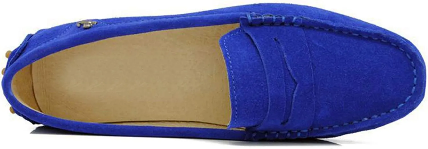 Minishion Women's Casual Loafers Suede Comfortable Driving Shoes YB9603