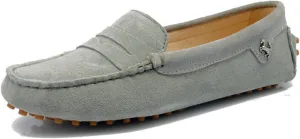 Minishion Women's Casual Loafers Suede Comfortable Driving Shoes YB9603