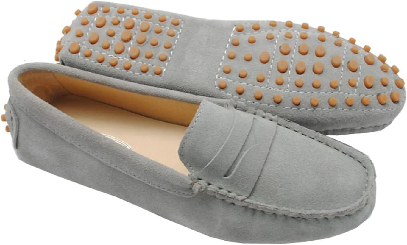 Minishion Women's Casual Loafers Suede Comfortable Driving Shoes YB9603
