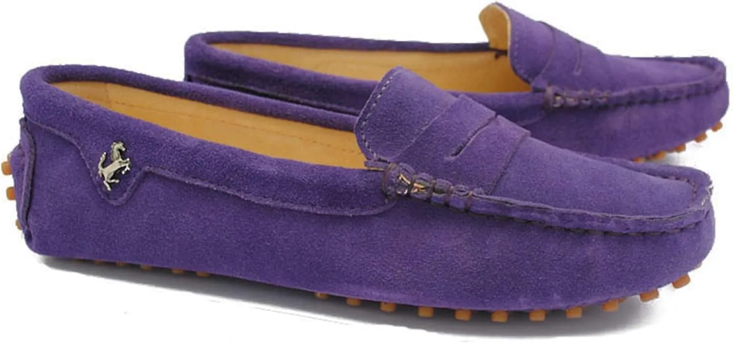 Minishion Women's Casual Loafers Suede Comfortable Driving Shoes YB9603