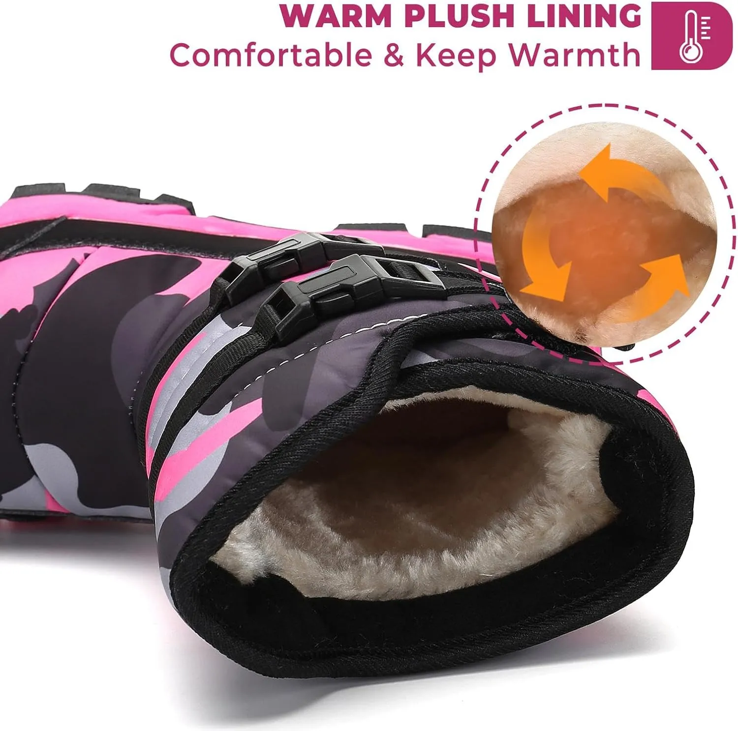 Mishansha Kids Snow Boots for Boys Girls Winter Boot Waterproof Warm Anti-Slip Cold Weather Shoes (Toddler/Little Kid/Big Kid)