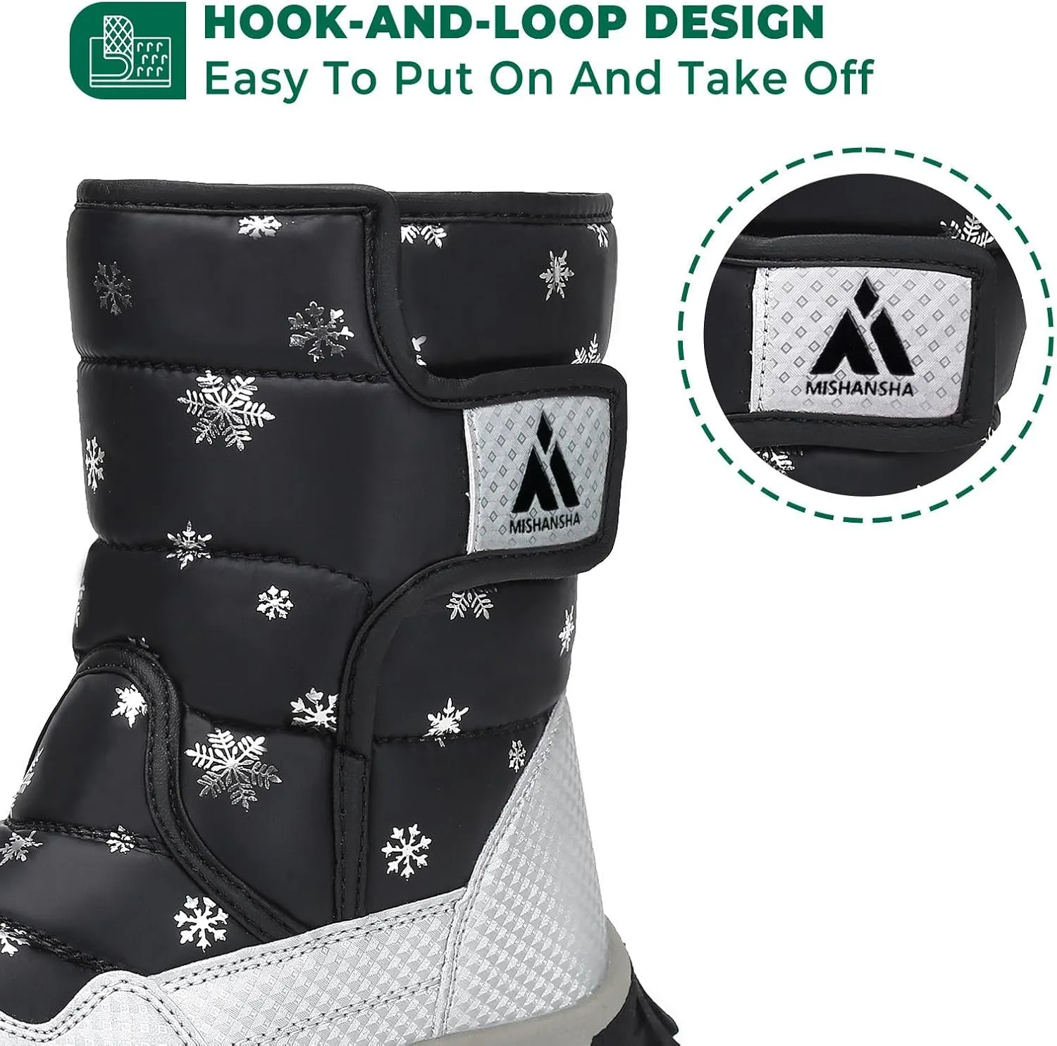 Mishansha Kids Snow Boots for Boys Girls Winter Boot Waterproof Warm Anti-Slip Cold Weather Shoes (Toddler/Little Kid/Big Kid)