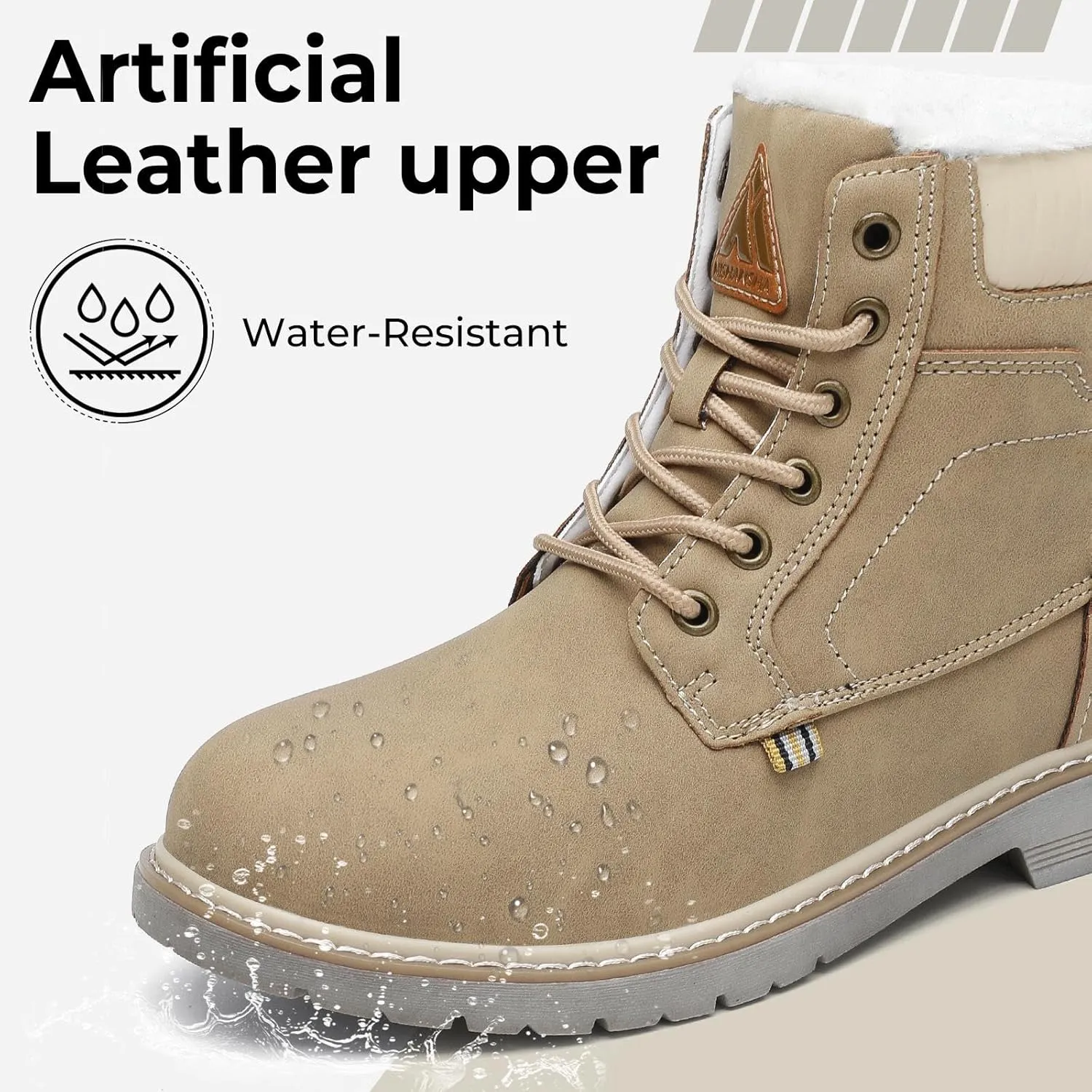 Mishansha Mens Womens Winter Hiking Boots Waterproof Non Slip Warm Lined Snow Boots for Outdoor Trekking