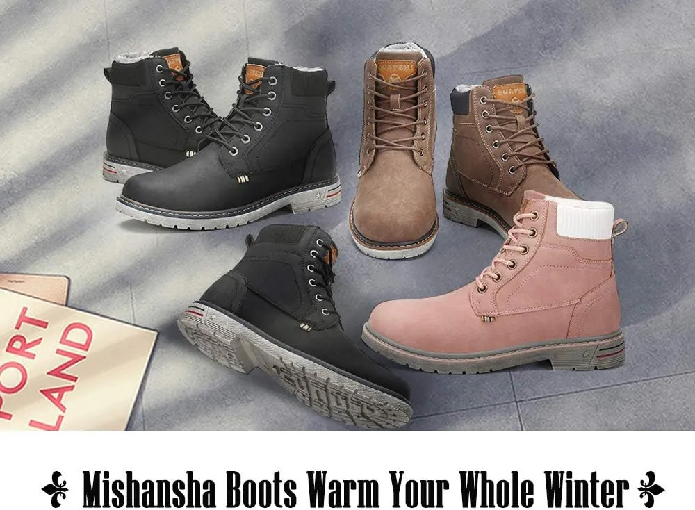Mishansha Mens Womens Winter Hiking Boots Waterproof Non Slip Warm Lined Snow Boots for Outdoor Trekking
