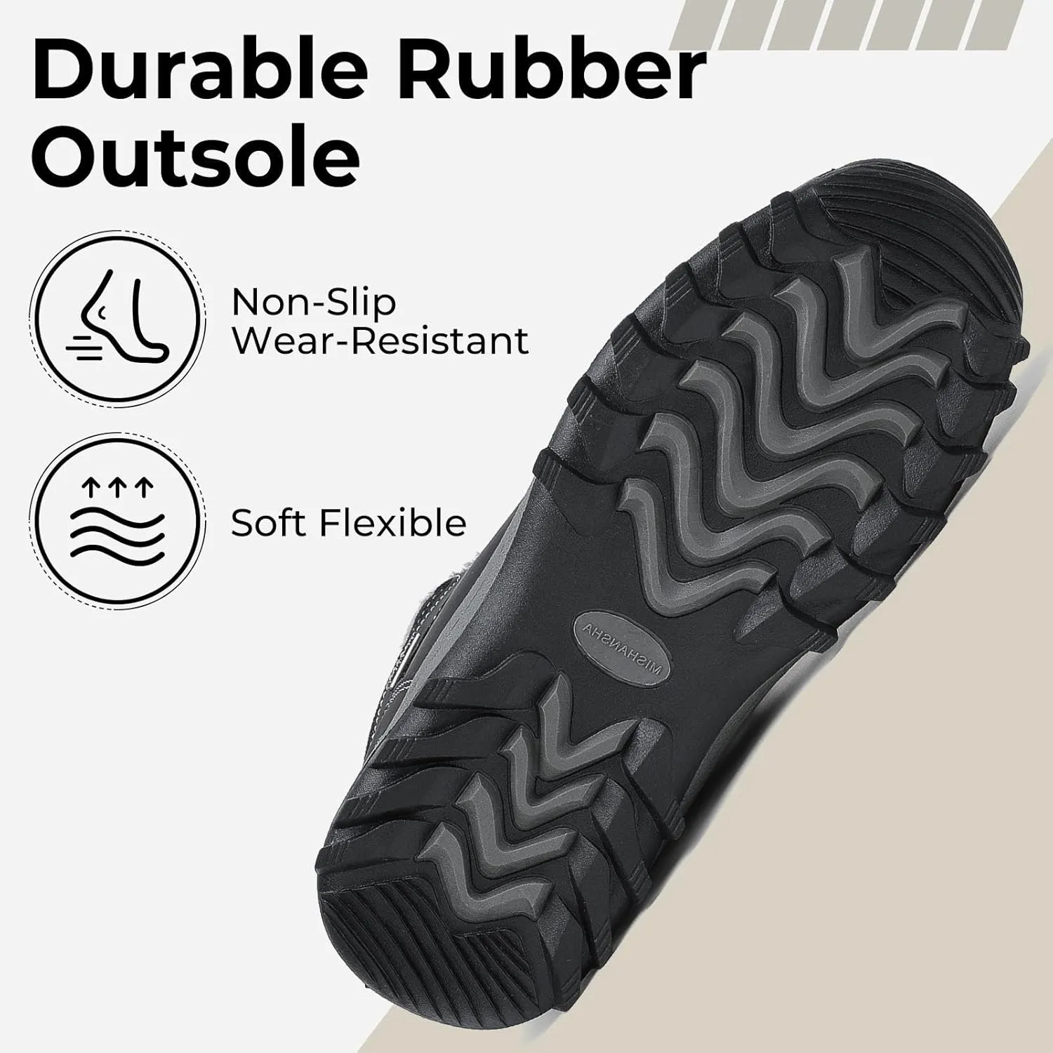 Mishansha Mens Womens Winter Hiking Boots Waterproof Non Slip Warm Lined Snow Boots for Outdoor Trekking