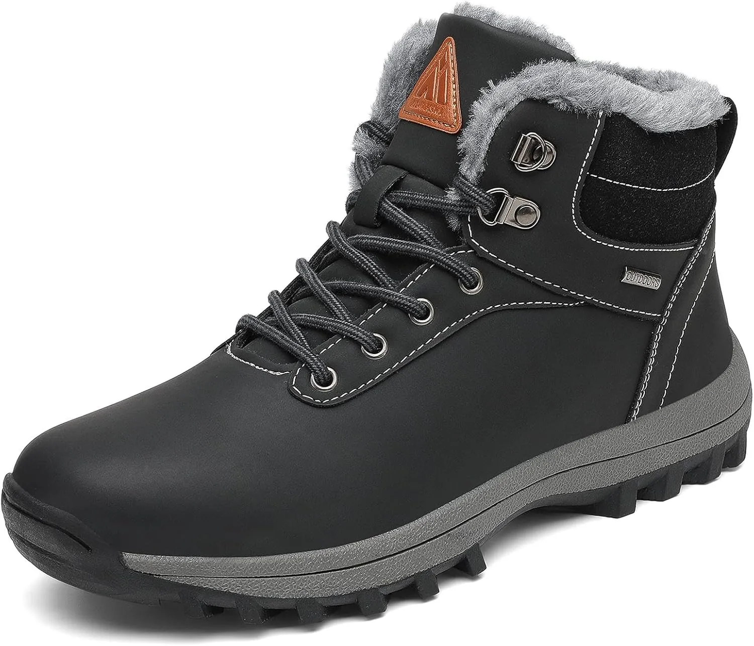 Mishansha Mens Womens Winter Hiking Boots Waterproof Non Slip Warm Lined Snow Boots for Outdoor Trekking