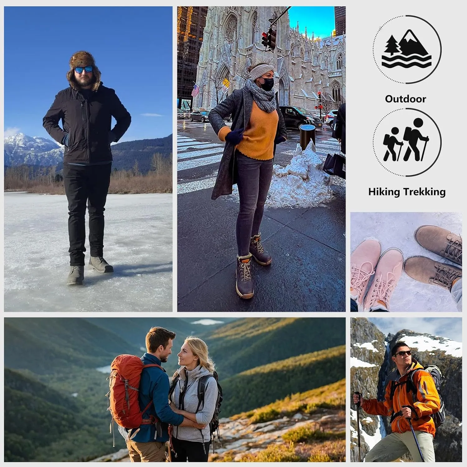 Mishansha Winter Boots for Men Women Waterproof Snow Boots Warm Lined Non Slip Hiking Boot