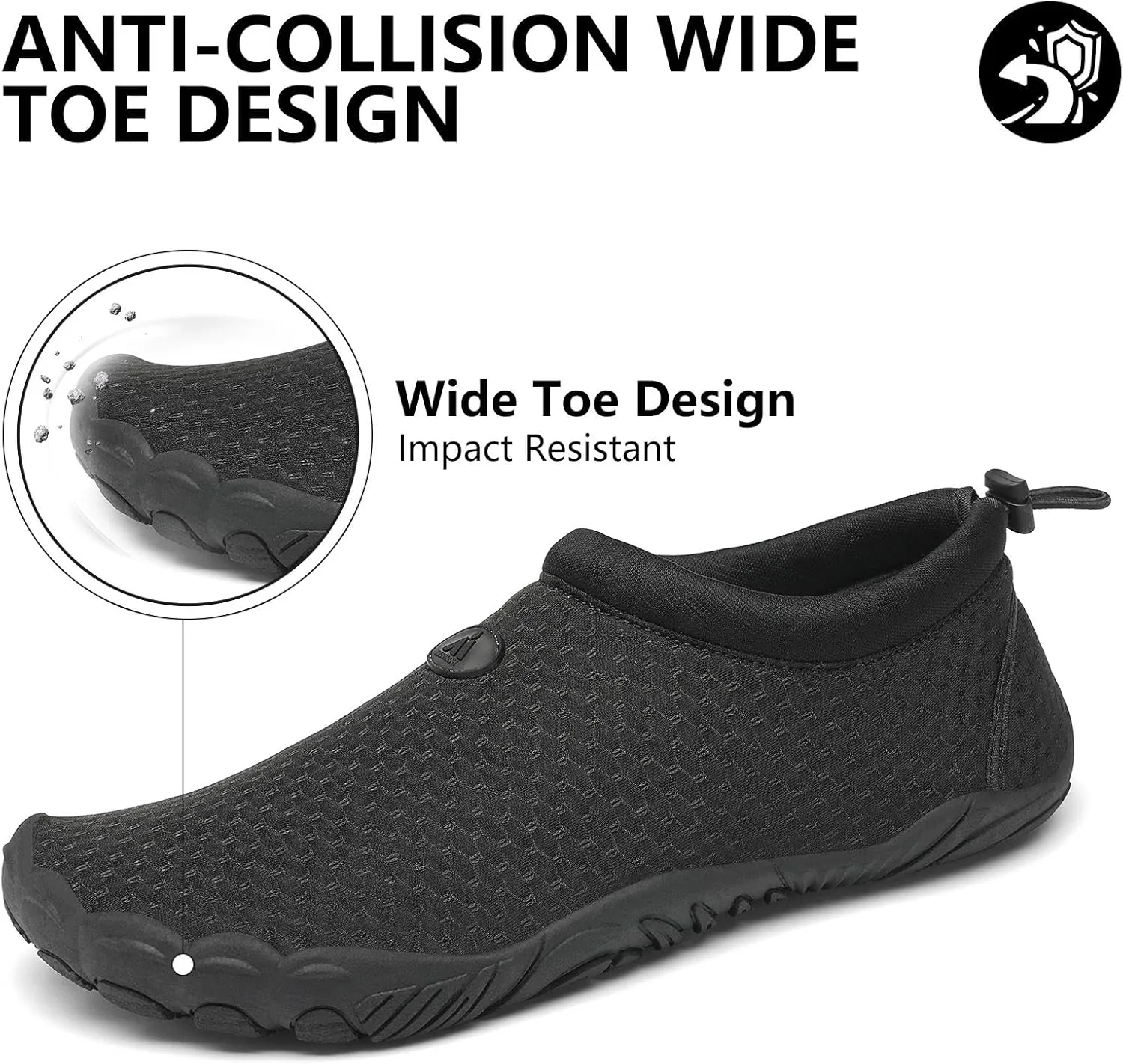 Mishansha Womens Mens Water Swim Shoes Wide Toe Box Barefoot Shoes US Size 5.5-13.5 Women / 3-11.5 Men