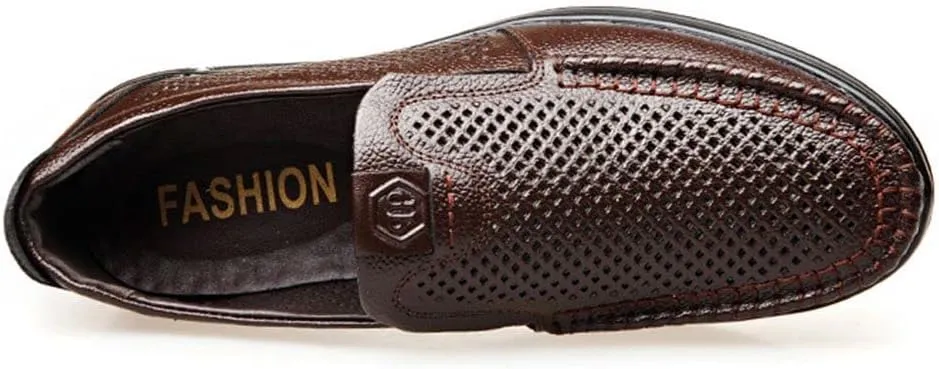 mitvr Mens Casual Leather Shoes Business Slip-on Shoes Comfort Fashion Driving Shoes for Male