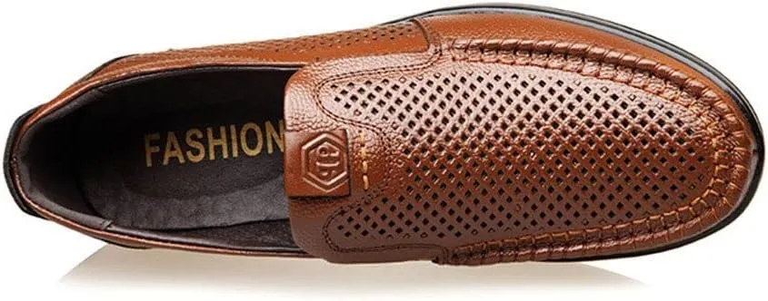 mitvr Mens Casual Leather Shoes Business Slip-on Shoes Comfort Fashion Driving Shoes for Male