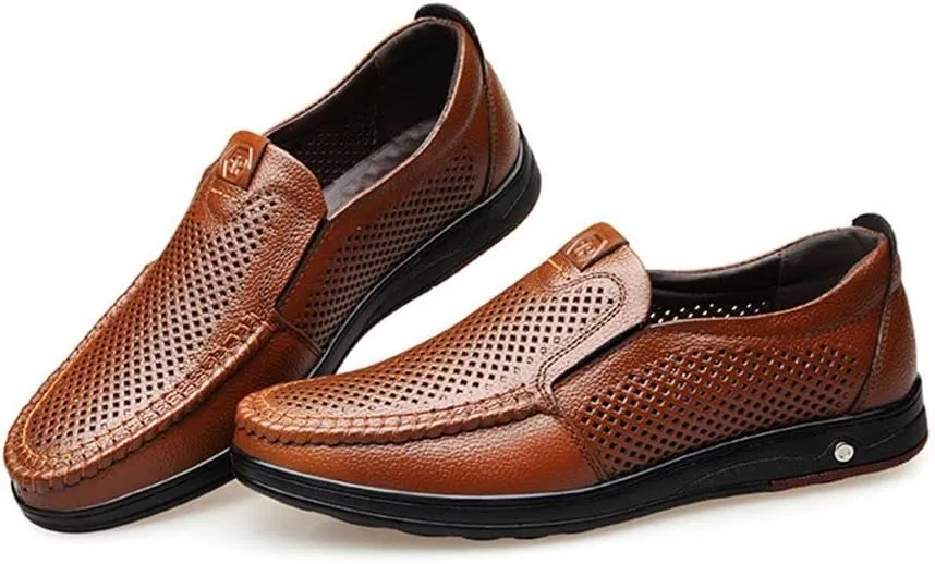 mitvr Mens Casual Leather Shoes Business Slip-on Shoes Comfort Fashion Driving Shoes for Male