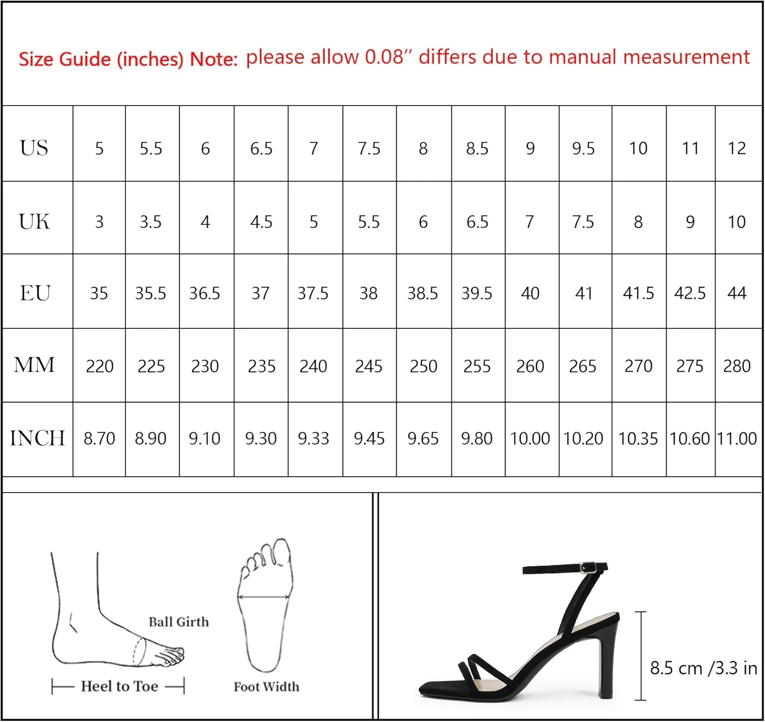 Modatope Womens Sandals Square Open Toe Chunky High Heels Strappy Ankle Strap Sandals Comfort Dress Party Shoes