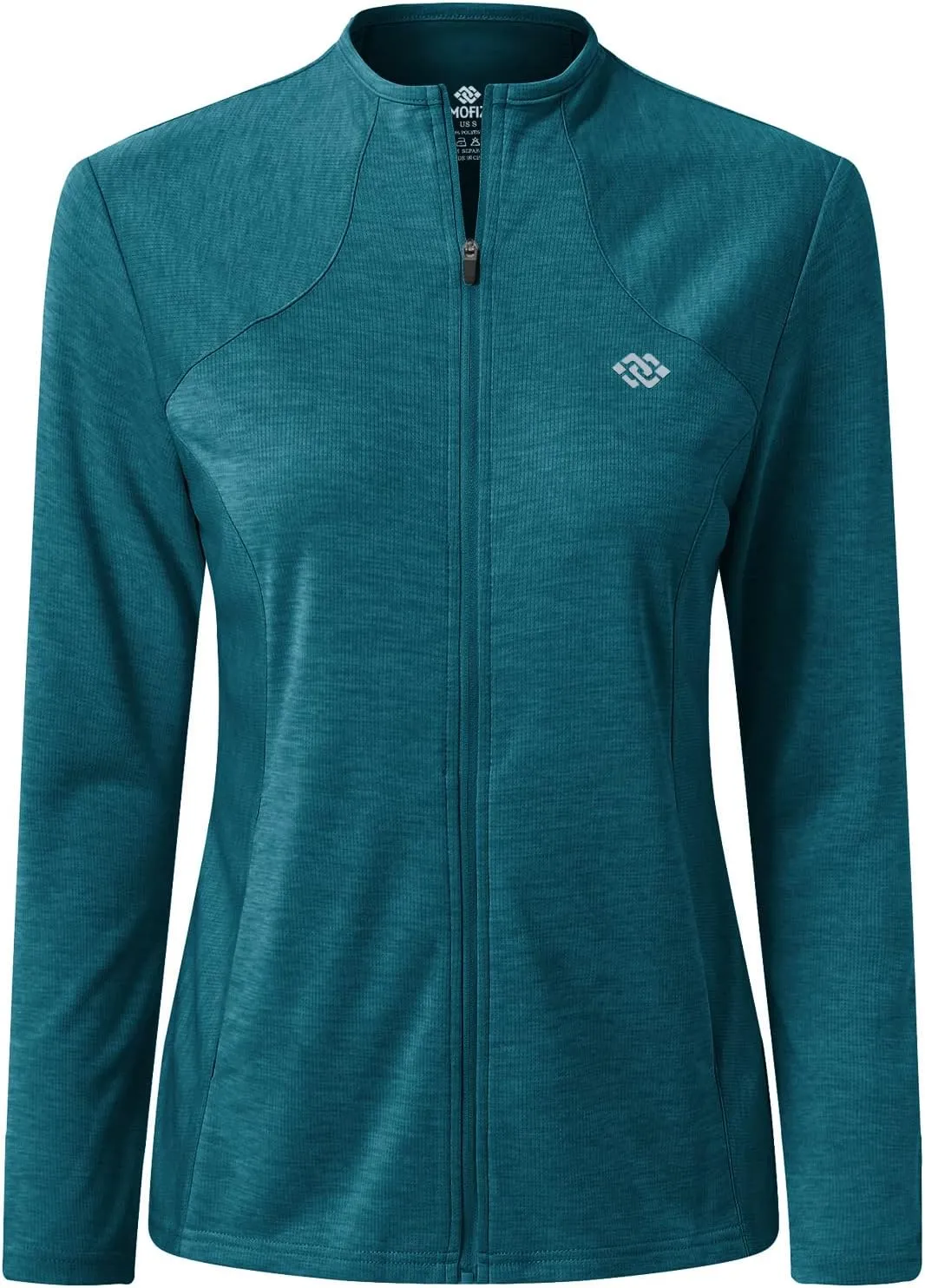 MoFiz Women's Full Zip Hiking Shirt Lightweight UPF 50  Sun Protection Running Jacket Long Sleeve Sports Outdoor Top Pockets