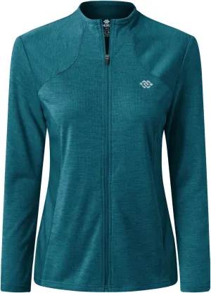 MoFiz Women's Full Zip Hiking Shirt Lightweight UPF 50  Sun Protection Running Jacket Long Sleeve Sports Outdoor Top Pockets