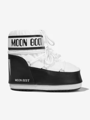 Moon Boot Kids Icon 低帮尼龙雪地靴（白色）