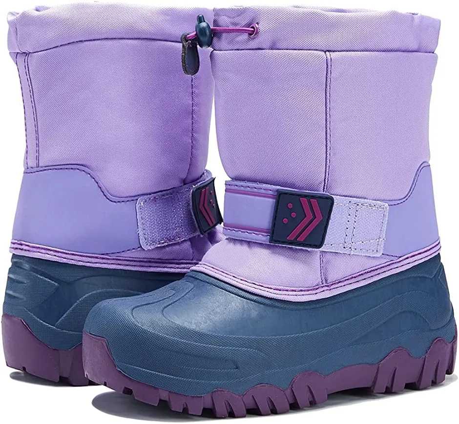 MORENDL Kids' Snow Boots Insulated Waterproof Fur Lined Warm Anti-Slip Winter Shoes for Boys and Girls Outdoor Walking(Toddler/Little Kid)