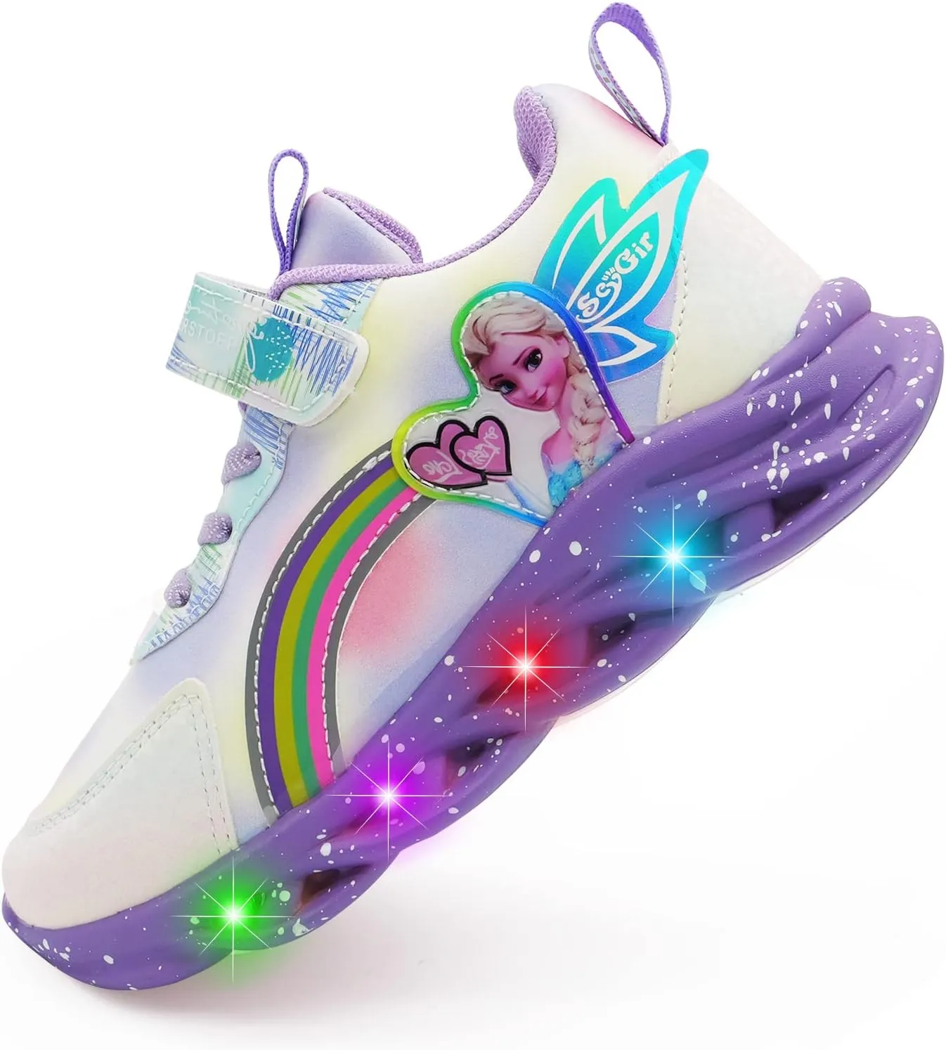 Movie Casual Shoes LED Light Up SneakersSnow Princess Shoes Baby Toddler Shoes Girl Birthday Present