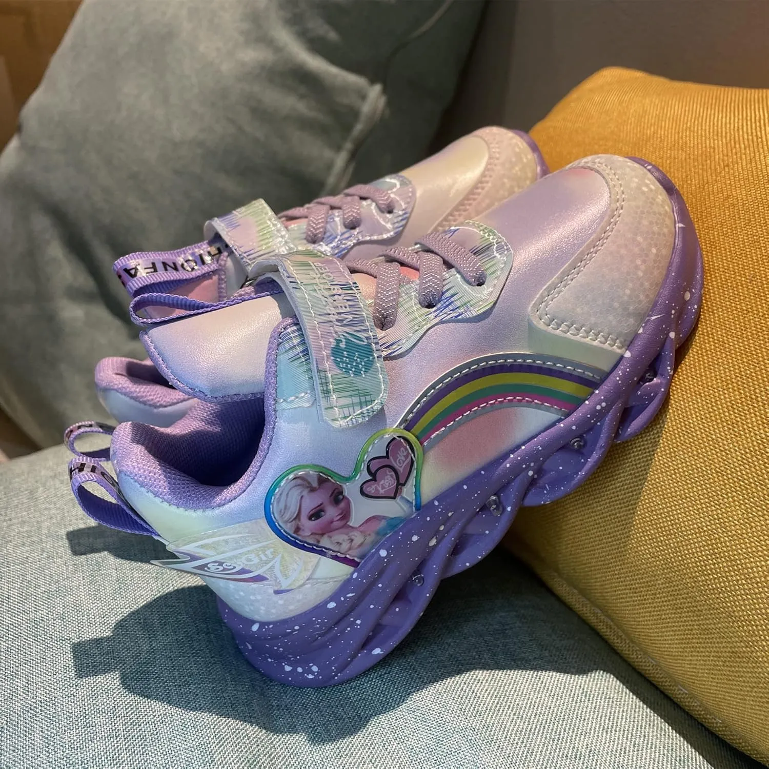 Movie Casual Shoes LED Light Up SneakersSnow Princess Shoes Baby Toddler Shoes Girl Birthday Present
