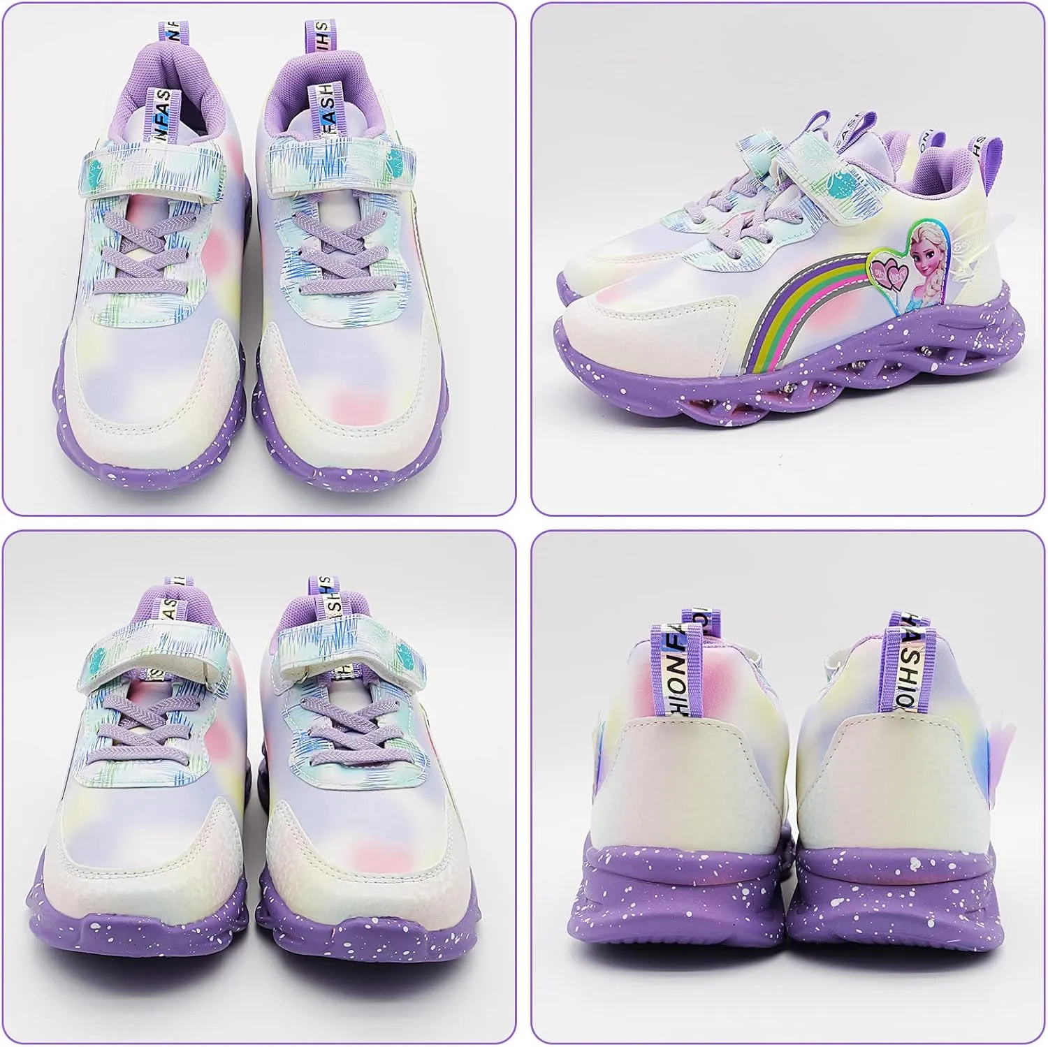 Movie Casual Shoes LED Light Up SneakersSnow Princess Shoes Baby Toddler Shoes Girl Birthday Present