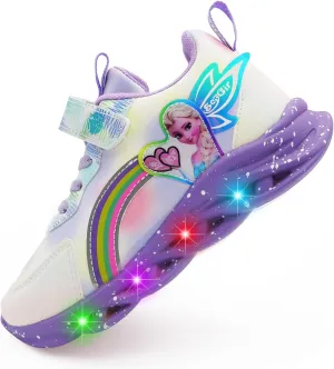 Movie Casual Shoes LED Light Up SneakersSnow Princess Shoes Baby Toddler Shoes Girl Birthday Present