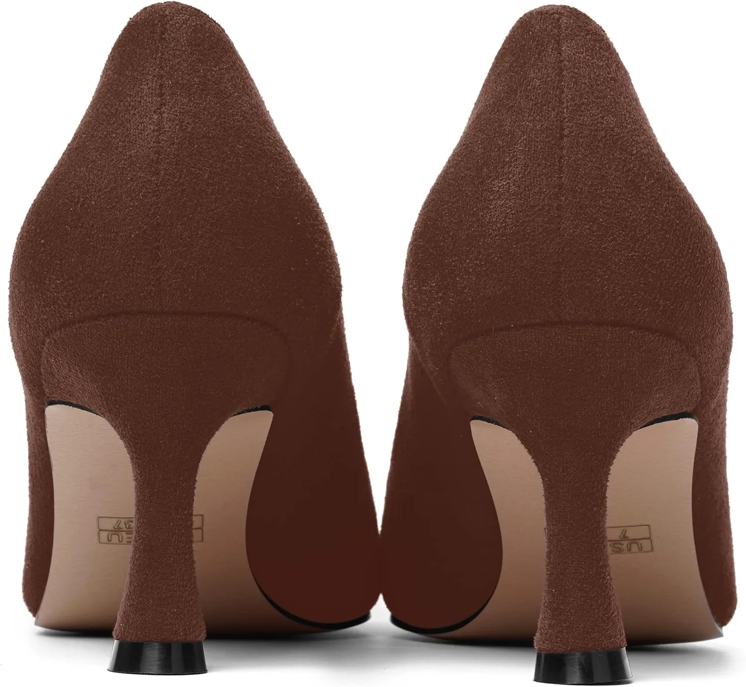 MOVINSTEPS Womens Pointed Toe Evening Sexy Suede Slip On Stiletto Mid Heel Pumps Shoes 2.5 Inch
