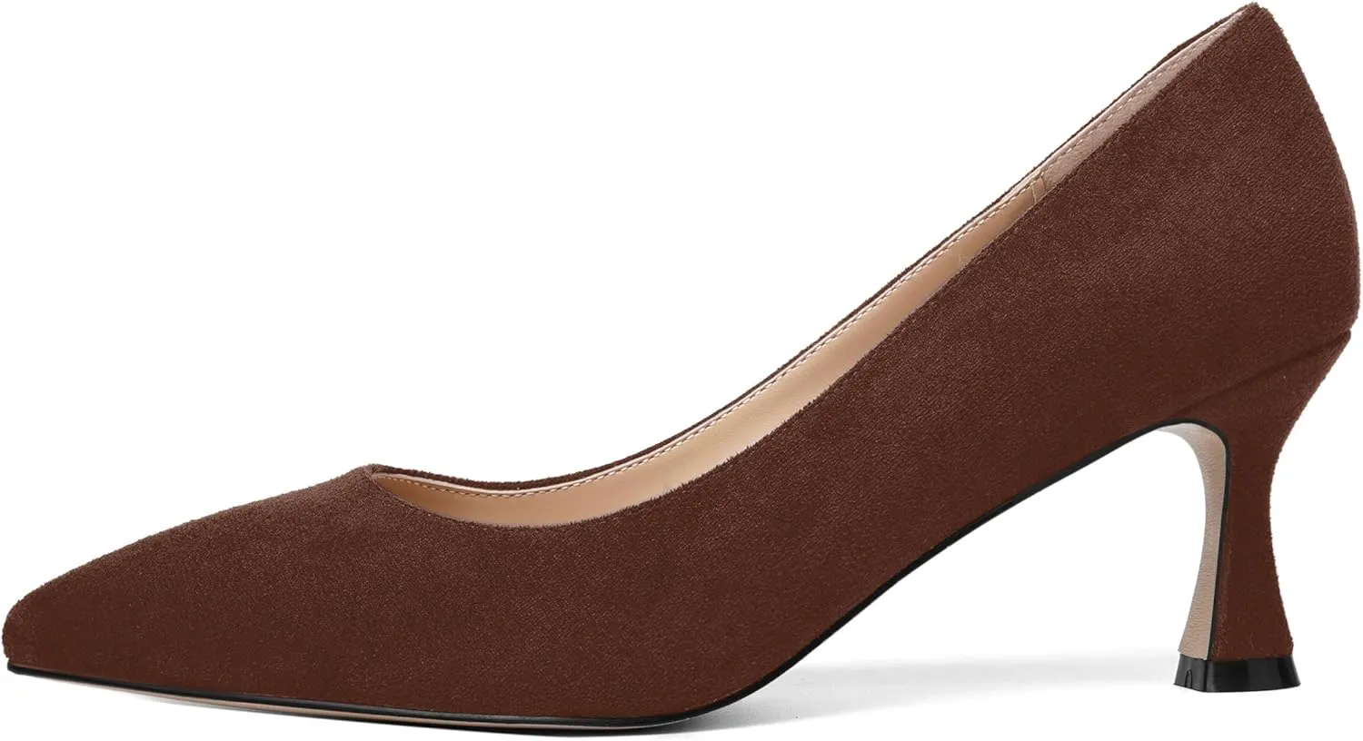 MOVINSTEPS Womens Pointed Toe Evening Sexy Suede Slip On Stiletto Mid Heel Pumps Shoes 2.5 Inch