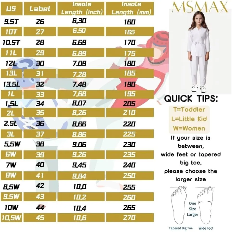 MSMAX Martial Arts Shoes Kids Kung Fu Tai Chi Shoes Women Taekwondo Boxing Shoes for Men