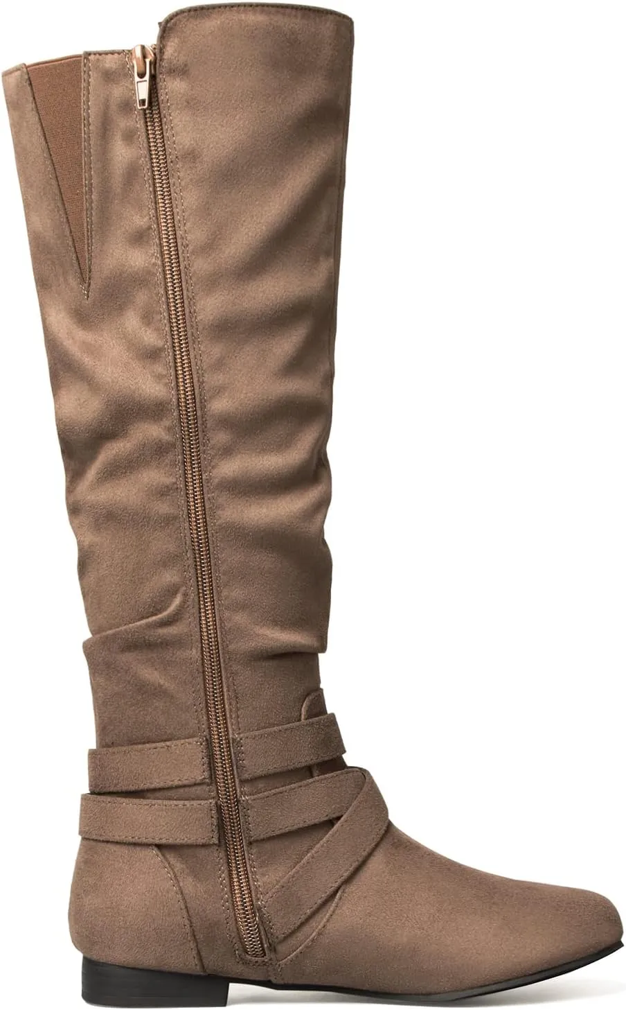 mysoft Women's Knee High Boots Flat Warm Fall Boots with Side Zipper