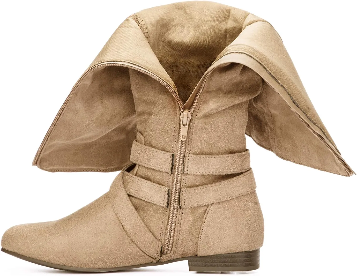 mysoft Women's Knee High Boots Flat Warm Fall Boots with Side Zipper