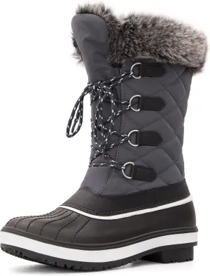 mysoft Women's Waterproof Winter Boots, Warm Insulated Snow Boots for Outdoor
