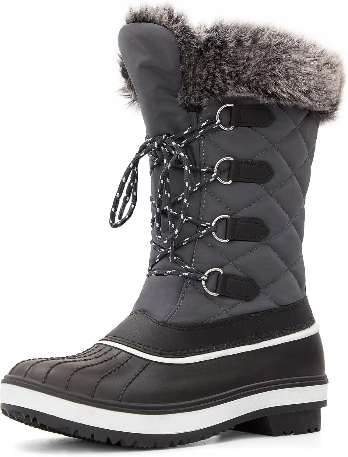 mysoft Women's Waterproof Winter Boots, Warm Insulated Snow Boots for Outdoor