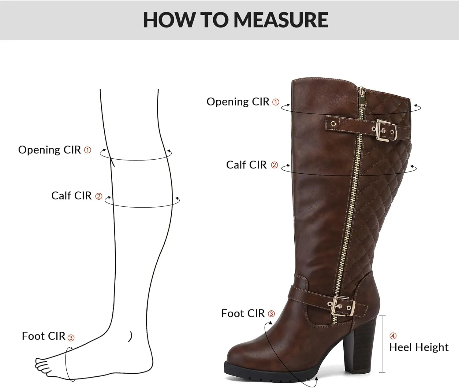 mysoft Women's Wide/Extra Wide Calf Knee High Boots Chunky Block Heel Round Toe Tall Boots Side Zipper