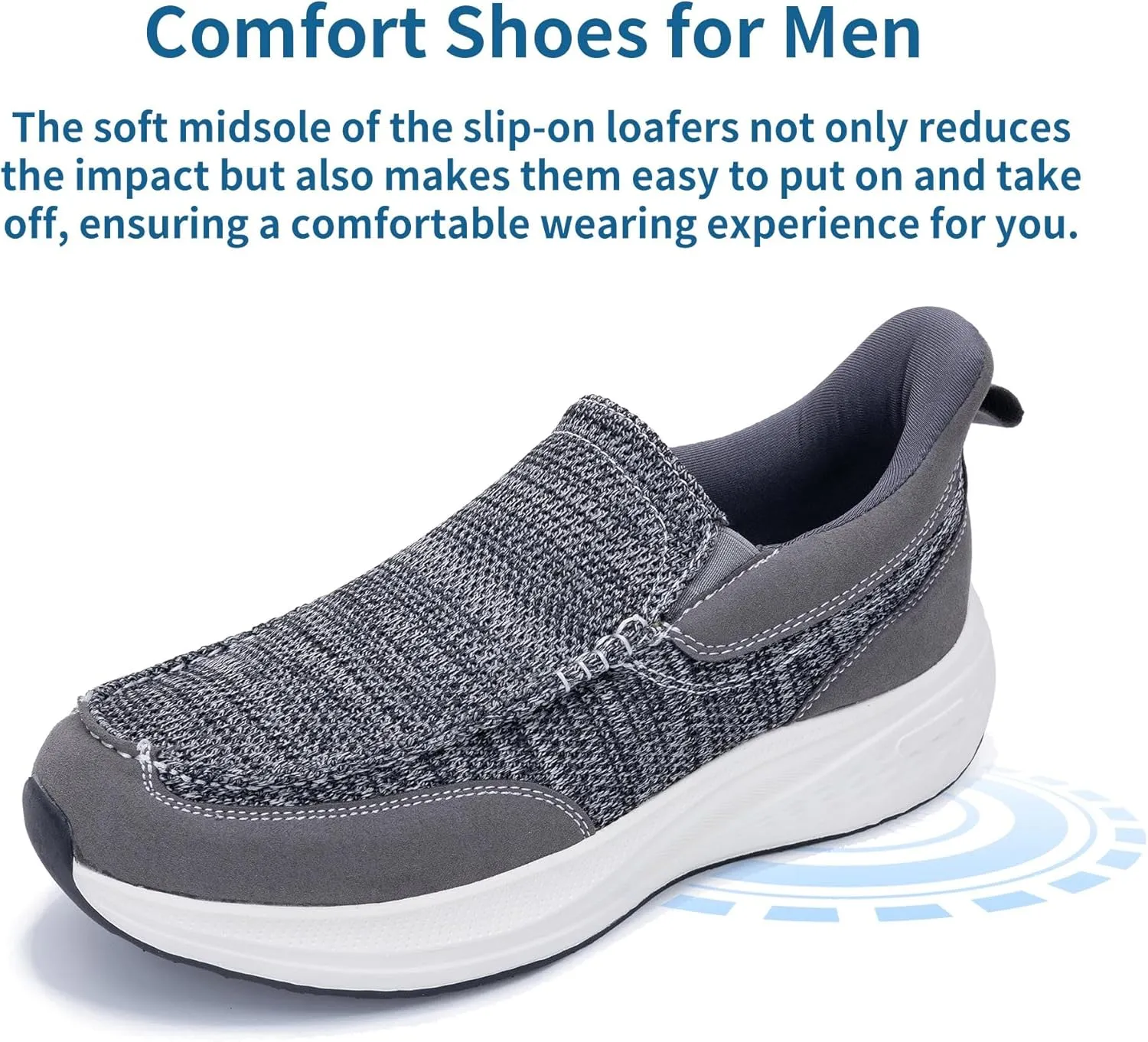 N BESUNEW Loafers for Men with Slip On/Comfortable Men's Arch Support Walking Shoes/Sneakers for Plantar Fasciitis US 7-13
