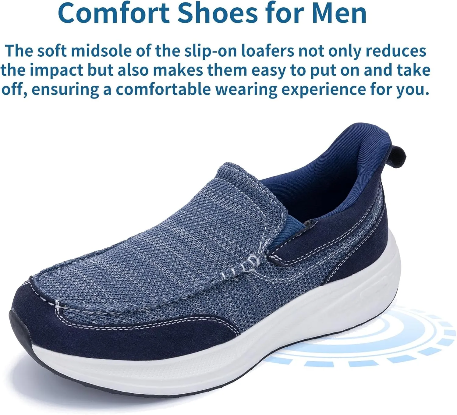 N BESUNEW Loafers for Men with Slip On/Comfortable Men's Arch Support Walking Shoes/Sneakers for Plantar Fasciitis US 7-13