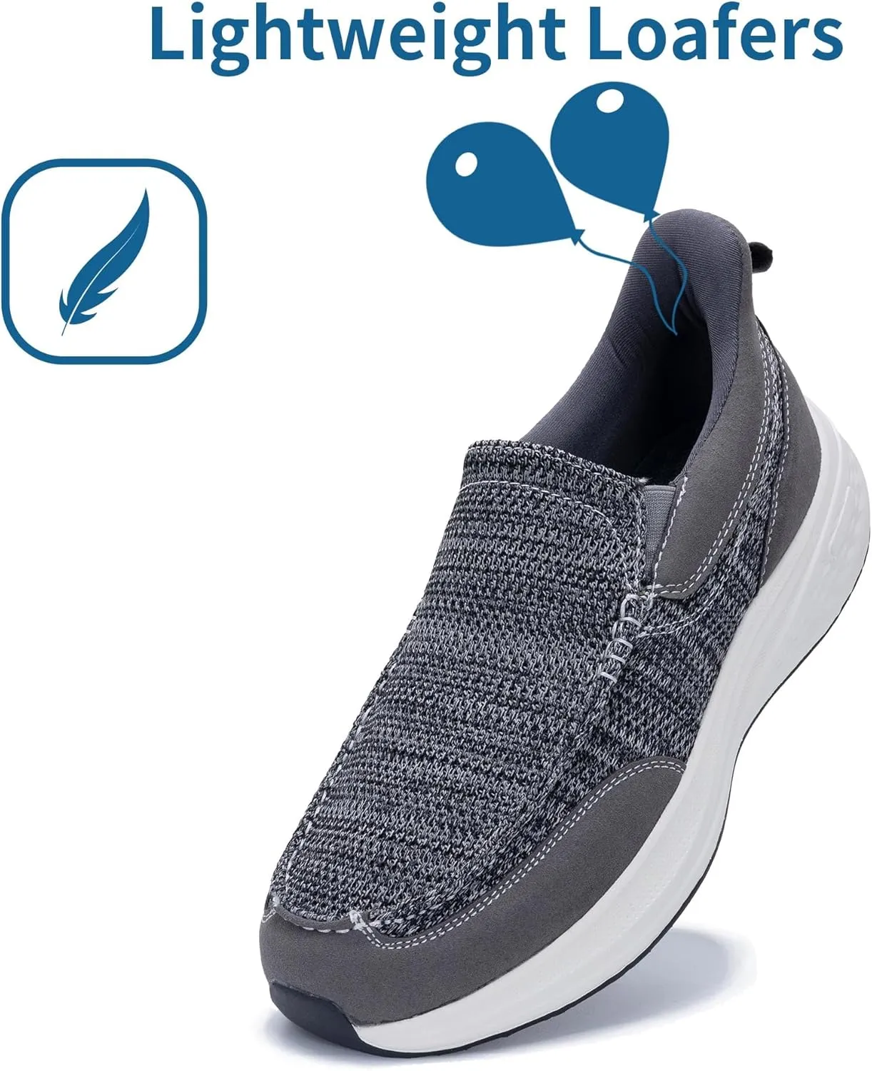 N BESUNEW Loafers for Men with Slip On/Comfortable Men's Arch Support Walking Shoes/Sneakers for Plantar Fasciitis US 7-13